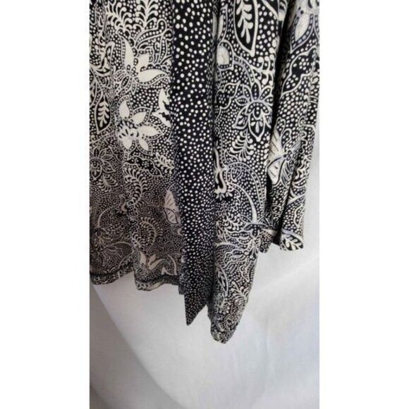 Vintage Bon Worth Large cardigan Open Front silky Kimono B/W flowy Rayon EUC - Picture 8 of 10